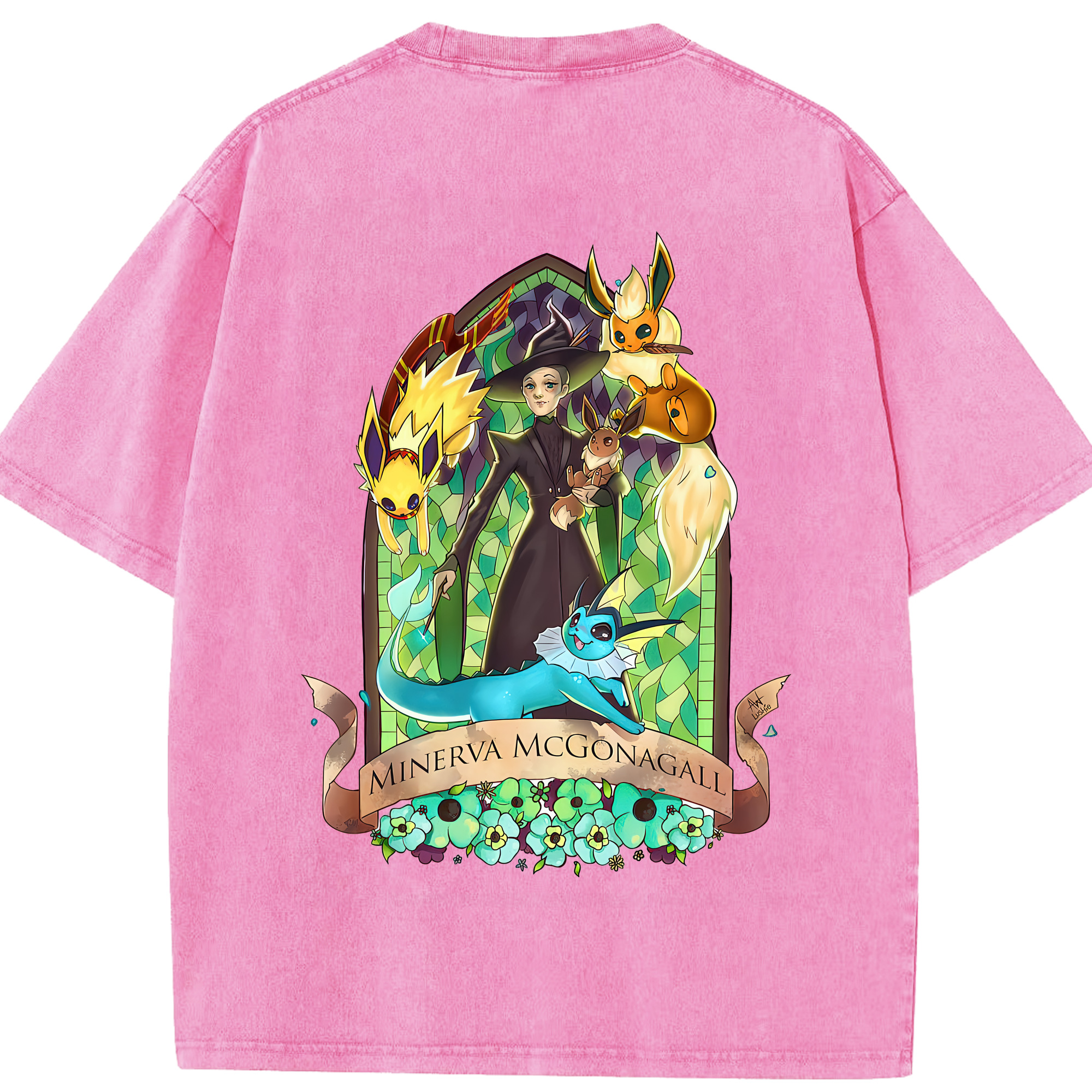 （画像用） Harry Potter ハリー・ポッターシリーズ 綿100% ヴィンテージ風 半袖Tシャツ（背面プリント）